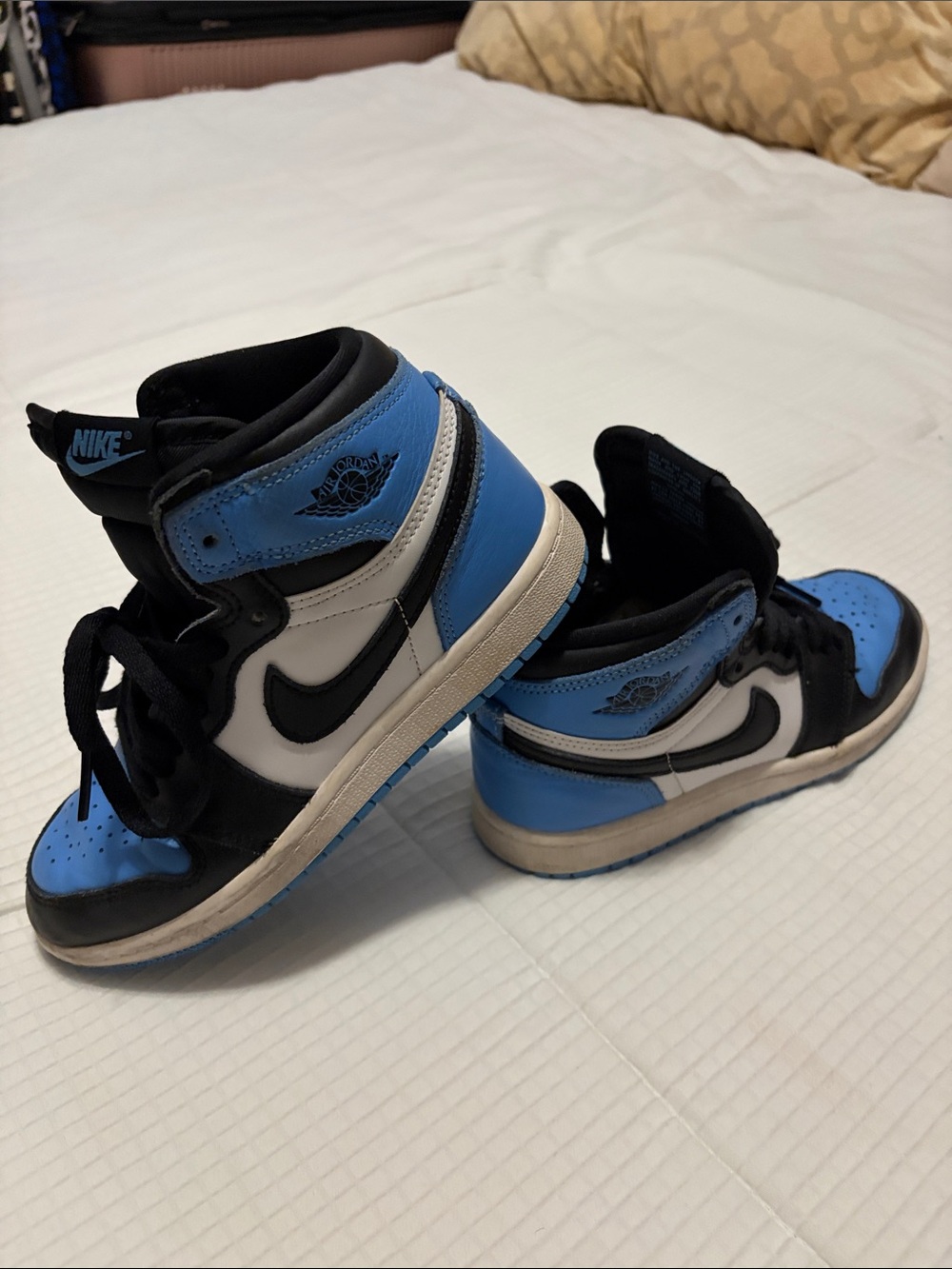 Nike Kids Black/Blue/White High-Top Basketball Sneakers